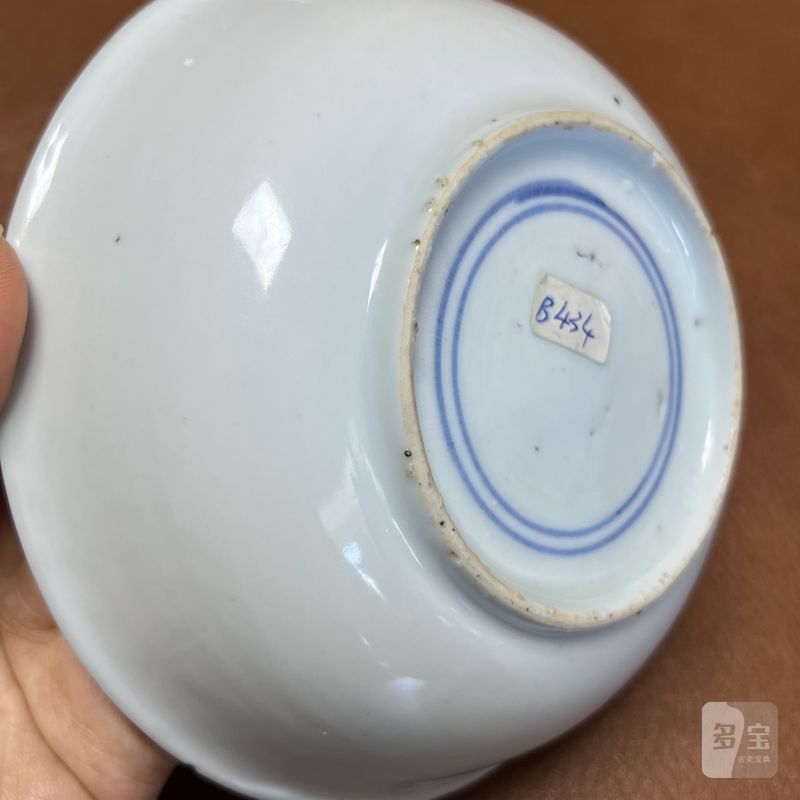 明 青花模印博古清供图浅碗 - 图8